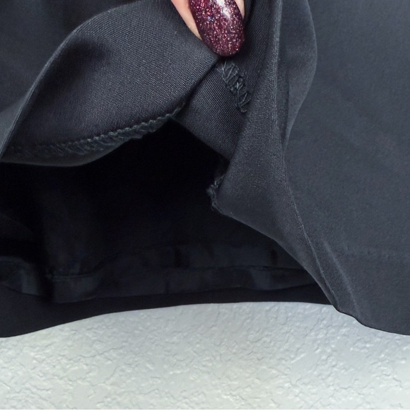 Escada Vintage Black Cocktail Dress w/ White Ruffle Collar 40 - Designer, V-Neck - Picture 15 of 16